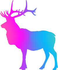 Ilustration art deer multicolor gradient