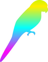 Illustration art of standing birds, multicolor gradient