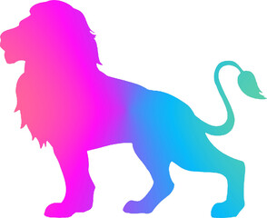 Ilustration art of lion, multicolor gradient