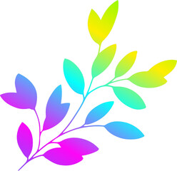 Ilustration art of tree branch, multicolor gradient