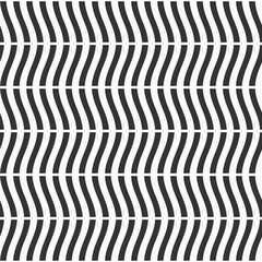 Seamless fashion striped vector pattern. Wavy striped lines, stripes. Stylish striped geometric texture. Black and white oriental background.