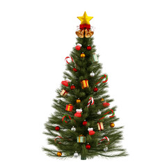 Christmas tree isolated 3d render