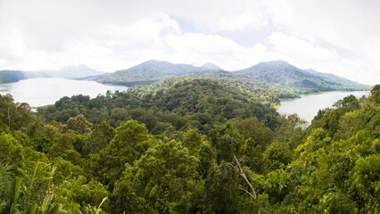 Fototapeta premium Lakes Buyan and Tamblingan on Bali island, Indonesia