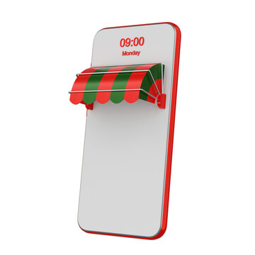 Christmas smartphone isolated 3d render