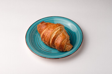 Croissant, croissant with filling, food on a white background, isolated