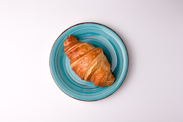 Croissant, croissant with filling, food on a white background, isolated