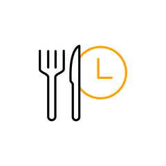 Food time Meal order clock line icon. Simple element illustration. Food time Meal order clock concept outline symbol design.