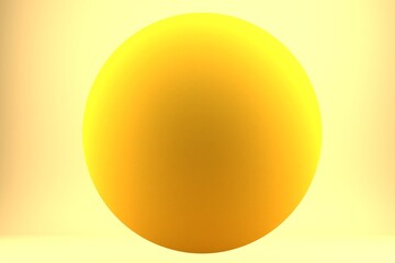 3d rendering golden sphere on yellow background. 3d illustration