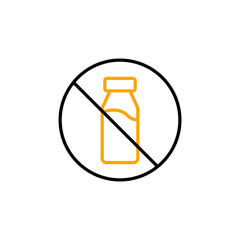 Lactose free line icon. Simple element illustration.  Lactose free concept outline symbol design.