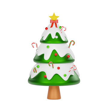 Christmas tree isolated 3d render