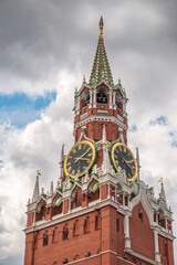Spasskaya Tower of Moscow Kremlin on Red Square, Russia
