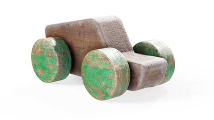 Realistic 3d render of wooden toys