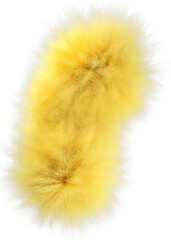 3d rendering fluffy yellow abstract png shape isolated on transparent background. Creative hairy element for collages, art decoration for presentation, social media. Trendy realistic shape.
