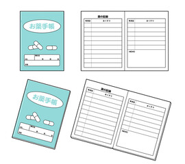 イラスト お薬手帳 おくすり手帳 セット