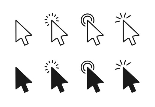 Mouse click vector icons collection.