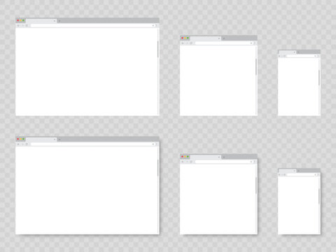 Browser window. Realistic blank browser window with shadow. Empty web page mockup.