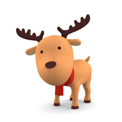 reindeer on transparent background, 3D illustration