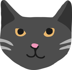 Cartoon nursery cute cat kitty face