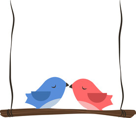 Cartoon cute nursery bird lover