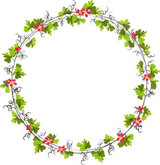 Botanic garden plant leaf vine flower wreath