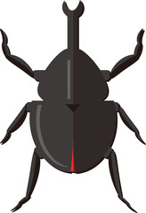 Cartoon cute nursery illustration insect rhinoceros beetle