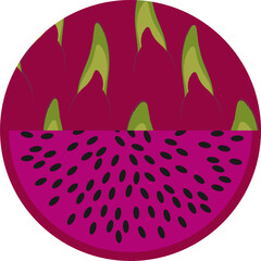 Round food fruit icon dragon fruit
