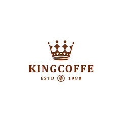 King Coffe Logo Vector Modern Simple
