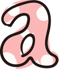 Hand drawn style girlish white dot typographic letter lowercase alphabet