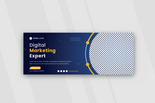 Digital marketing Expert Facebook cover and web banner vector template