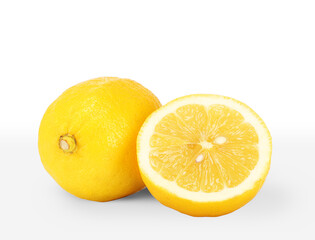 Fototapeta na wymiar two lemons cut in half