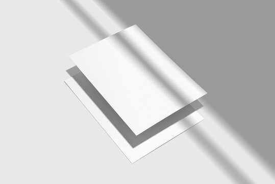 Blank floating a4 poster mockup