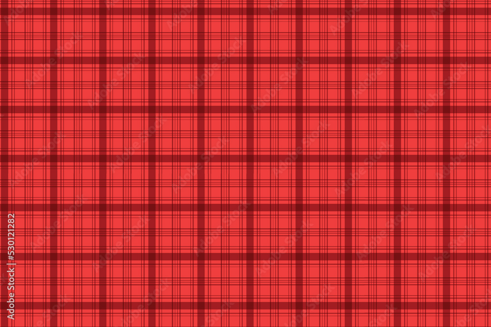 Poster red fabric pattern vector with black stripes. seamless tartan pattern decoration for fabric prints. 
