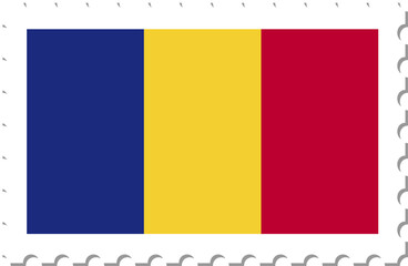 Fototapeta premium Chad flag postage stamp.