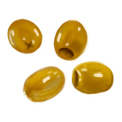 Watercolor olive. Organic food. Gouache or oil on canvas