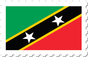 Saint Kitts and Nevis flag postage stamp.