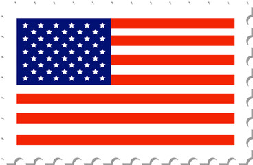USA flag postage stamp.