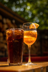 A cocktail at the bar of the restaurant
