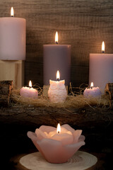 candles on a dark background