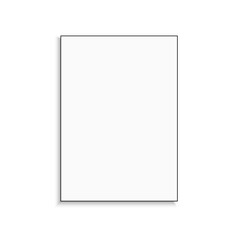 Realistic vector frame with minimalistic thin black border and shadow. Isolated on white background. Empty space for your design. Can be used like mockup, template, poster, card etc