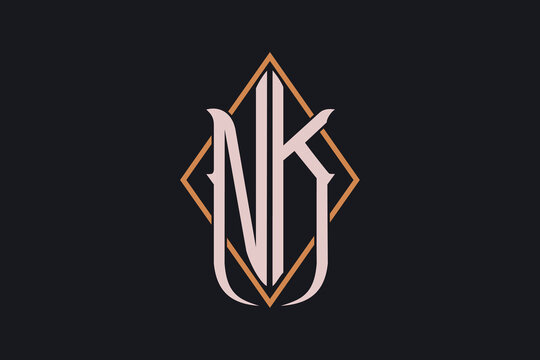  NK abstract vector logo monogram template