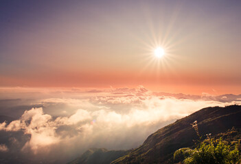 Obraz premium sunset in the mountains