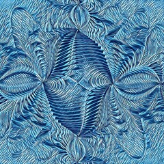 creative fractal in shades of turquoise blue