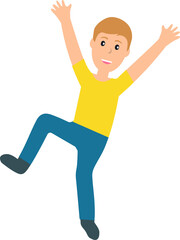 Young Men in different poses. Isolated illustration