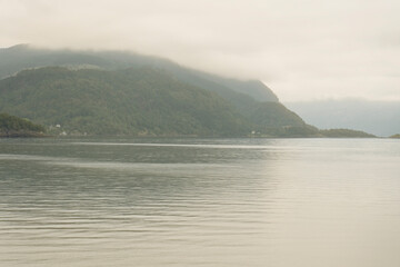 Mountain fjord sea landscape view, Norway