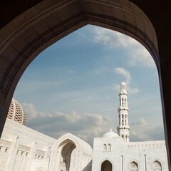  Muscat, Oman. Sultan Qaboos Grand Mosque building architecture.