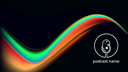 PODCAST BACKGROUND COLORFUL GRADIENT WITH COPY PASTE AREA DESIGN VECTOR. GOOD FOR COVER DESIGN, BANNER, WEB,SOCIAL MEDIA