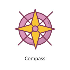 Compass vector filled outline Icon Design illustration. Holiday Symbol on White background EPS 10 File