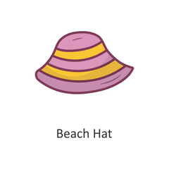 Beach Hat vector filled outline Icon Design illustration. Holiday Symbol on White background EPS 10 File