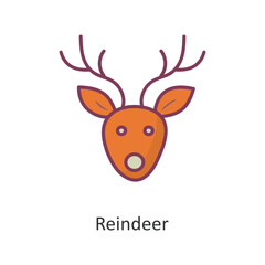 Reindeer vector filled outline Icon Design illustration. Holiday Symbol on White background EPS 10 File