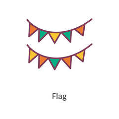 Flag vector filled outline Icon Design illustration. Holiday Symbol on White background EPS 10 File